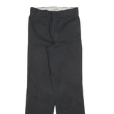 DICKIES Mens Cotton Blend Black Regular Straight Trousers W30 L34 Workwear Zip