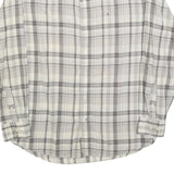 TOMMY HILFIGER Mens Grey & Cream Check Shirt M Button-Down Collar Long Sleeve