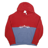 ADIDAS Mens Red & Blue Hoodie M Colourblock Cotton Casual Pullover