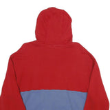 ADIDAS Mens Red & Blue Hoodie M Colourblock Cotton Casual Pullover