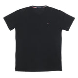 TOMMY HILFIGER Boys Black Classic T-Shirt XL Short Sleeve Crew Neck