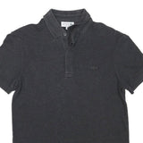 LACOSTE Mens Black Cotton Blend Short Sleeve Plain XS Polo Shirt Authentic