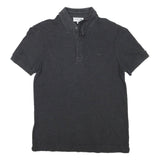 LACOSTE Mens Black Cotton Blend Short Sleeve Plain XS Polo Shirt Authentic