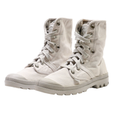 PALLADIUM Lace-Up Boots Grey Canvas Womens UK 4