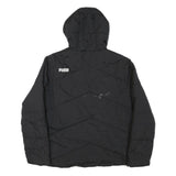 PUMA Womens Black Hooded Zip Polyester Blend Jacket XL Quilted Activewear