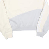 ADIDAS Womens Cream & Grey Sweatshirt Crew Neck UK 12 Cotton Blend Casual