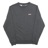 FILA Mens Grey S Crew Neck Sweatshirt Cotton Blend Pullover Casual