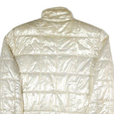 LILY FAROUGHE Womens Cream Quilted Jacket S Polyester Blend Zip Puffer Coat
