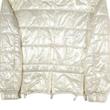 LILY FAROUGHE Womens Cream Quilted Jacket S Polyester Blend Zip Puffer Coat