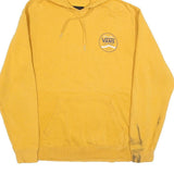 VANS Mens Yellow Pullover Hoodie S Off The Wall Logo Cotton Blend Casual