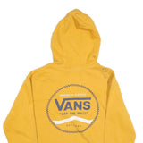 VANS Mens Yellow Pullover Hoodie S Off The Wall Logo Cotton Blend Casual