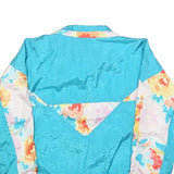 LAVON Womens Blue & Floral Casual Jacket S Nylon Zip Plain Lightweight Retro