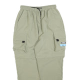 Womens Polyester Blend Relaxed Fit Cargo Trousers Beige W28 L26 Drawstring Waist