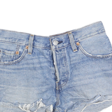 LEVI'S Womens Denim Blue Casual Shorts XS W25 Distressed Cut-Off