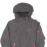 JACK WOLFSKIN Womens Grey Outdoor Jacket UK 10 Polyester Blend Zip Hooded