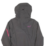 JACK WOLFSKIN Womens Grey Outdoor Jacket UK 10 Polyester Blend Zip Hooded