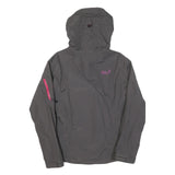 JACK WOLFSKIN Womens Grey Outdoor Jacket UK 10 Polyester Blend Zip Hooded