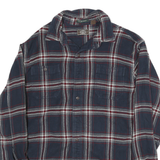 GH BASS Mens Blue & White Checked Cotton Blend Shirt L Casual Long Sleeve