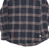 GH BASS Mens Blue & White Checked Cotton Blend Shirt L Casual Long Sleeve
