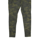 CLOCKHOUSE Womens Slim Camouflage Green Skinny Leg Trousers W32 L29 Cotton Blend