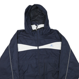 STARTER Mens Navy Blue & White Track Jacket XL Polyester Blend Zip Hooded