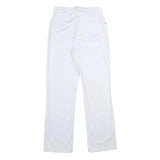 DAMART Womens White Regular Fit Straight Leg Cotton Blend Trousers W26 L29