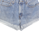 LEVI'S Womens Denim Blue Casual Shorts M W31 Classic Fit Rolled Hem