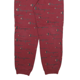 CHAMPION Womens Joggers Red & Black All Over Logo Slim Tapered XL W30 L28
