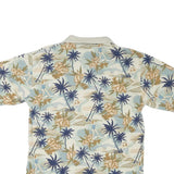 CROFT & BARROW Mens Beige Short Sleeve Floral Palm Tree Polo Shirt S Cotton