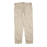 NORMANI Mens Regular Fit Beige Cargo Trousers W36 L32 Cotton Blend Zip Pocketed