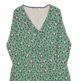 BODEN Womens Green & Grey Floral Cotton Blend Day Dress Long Sleeve UK 16