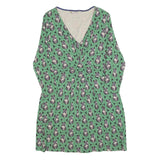 BODEN Womens Green & Grey Floral Cotton Blend Day Dress Long Sleeve UK 16