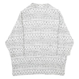 Womens White Black Pattern Cotton Blend Casual XL Woven Jacket Relaxed Fit