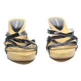 ROBERTO DURVILLE Womens Black Heeled Sandals Leather UK 4 Stylish Open Toe