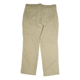CARHARTT Mens Relaxed Beige Cotton Blend Workwear Trousers W40 L34 Durable Zip