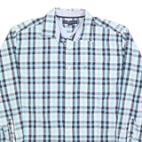 TOMMY HILFIGER Mens Blue & White Check Shirt M Classic Cotton Blend Button Down