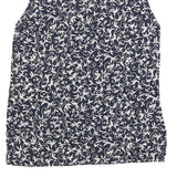DAVINA Womens Navy Blue & White Printed Sleeveless Cotton Blend Day Dress UK S