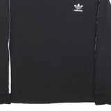 ADIDAS Womens Black & White Long Sleeve T-Shirt UK 16 Crew Neck Sports