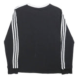 ADIDAS Womens Black & White Long Sleeve T-Shirt UK 16 Crew Neck Sports