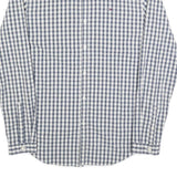 TOMMY HILFIGER Mens Blue & White Check Shirt L Classic Cotton Blend Casual