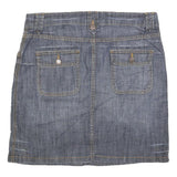 SB DENIM Womens Blue Cotton Blend Denim Mini Skirt Button Closure Casual Style M