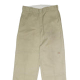 DICKIES Mens Polyester Blend Beige Loose Straight Trousers W32 L32 Workwear Zip