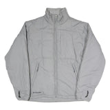 COLUMBIA Mens Grey Jacket M Polyester Blend Plain Zip Outdoor Warm Lightweight