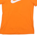 NIKE Womens Orange Cotton Blend T-Shirt L Short Sleeve Crew Neck Sport Style