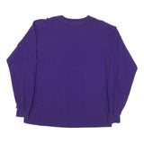 GILDAN Mens Purple Northwestern Football Long Sleeve Crew Neck T-Shirt L Cotton