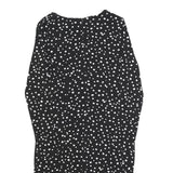 DKNY Womens Black & White Polka Dot Day Dress Polyester Blend Long Sleeve Knee