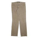 IMERPIAL Mens Cotton Blend Beige Regular Fit Straight Leg Trousers W36 L36