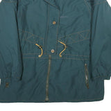 SYSTEM Womens Green Zip Jacket UK 20 Nylon Plain Winter Outdoor Casual