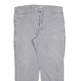 CARHARTT Mens Relaxed Fit Grey Cotton Blend Zip Trousers W42 L30 Workwear Casual