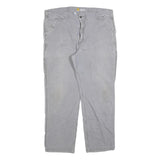 CARHARTT Mens Relaxed Fit Grey Cotton Blend Zip Trousers W42 L30 Workwear Casual